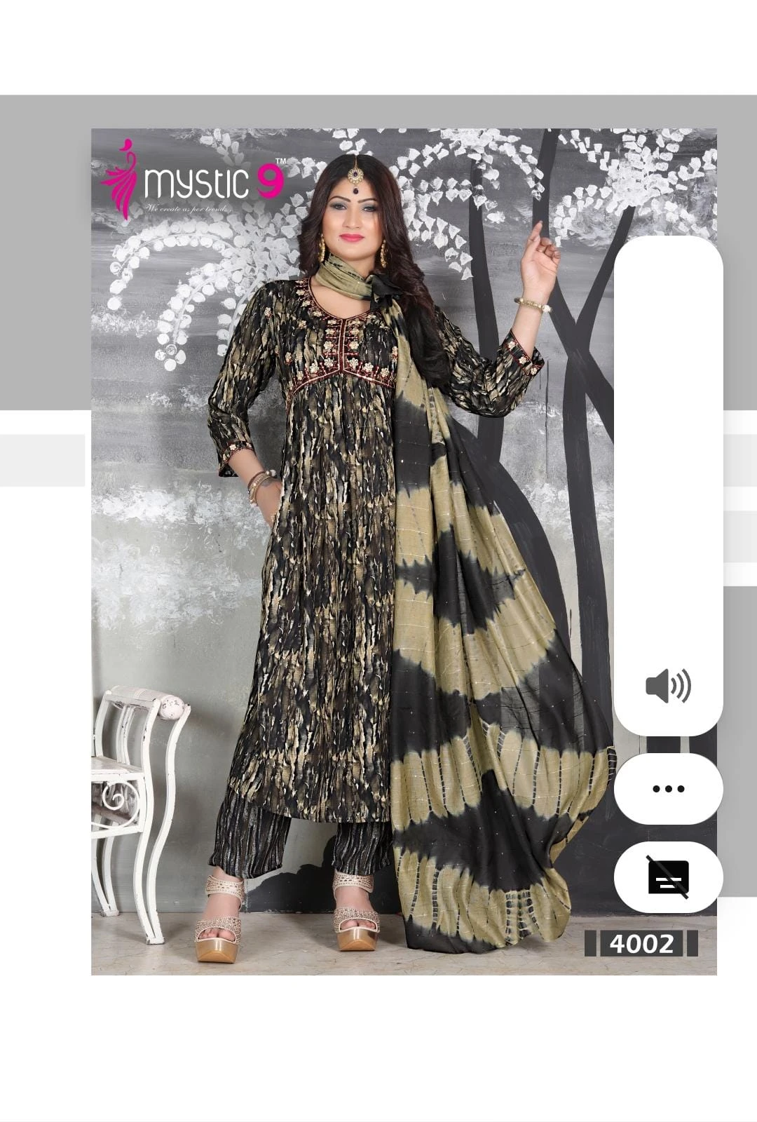 Mystic 9 Pooja Vol 4 Heavy Foil Print Wholesale Readymade Salwar Suit Catalog — Wholesale Salwar Suits, MPA wholesale from Surat — view 2